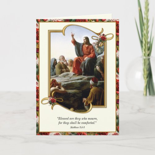 Sermon on the Mount Sympathy Funeral Beatitudes Card