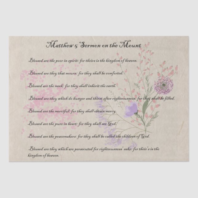 Sermon on the Mount Wildflower Tissue Paper (Front)
