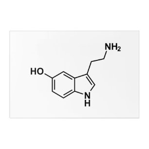 serotonin chemical formula science symbol elements acrylic print