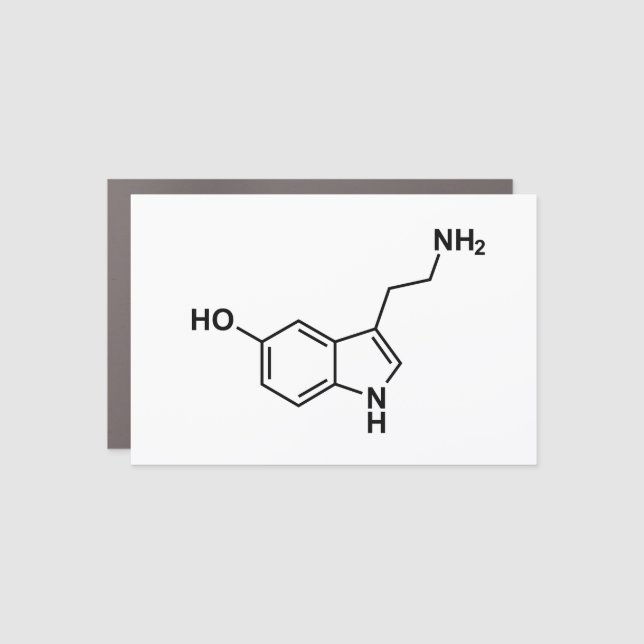 serotonin chemical formula science symbol elements car magnet (Front)