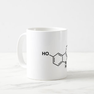 serotonin chemical formula science symbol elements coffee mug
