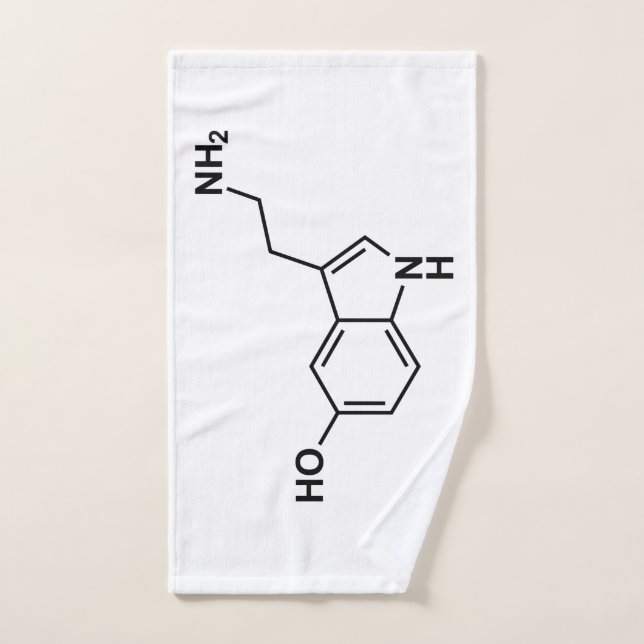 serotonin chemical formula science symbol elements hand towel  (Hand Towel)