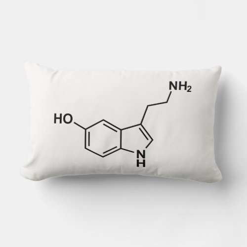 serotonin chemical formula science symbol elements lumbar pillow