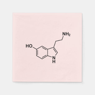 serotonin chemical formula science symbol elements napkins