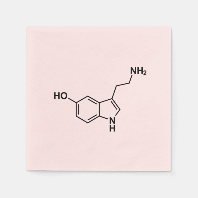serotonin chemical formula science symbol elements napkins (Front)