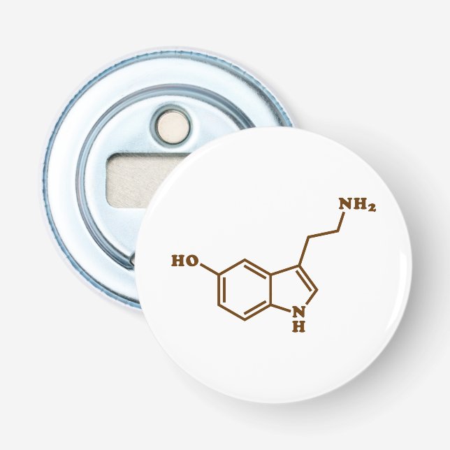 Serotonin Molecular Chemical Formula Bottle Opener (Front)