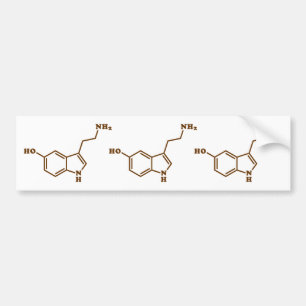Serotonin Molecular Chemical Formula Bumper Sticker