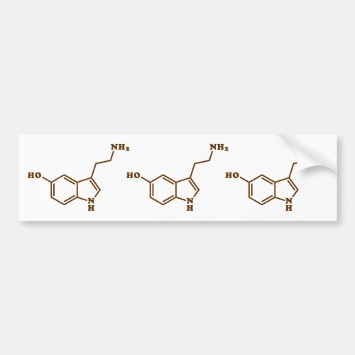 Serotonin Molecular Chemical Formula Bumper Sticker