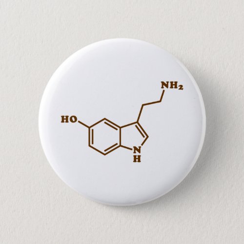 Serotonin Molecular Chemical Formula Button