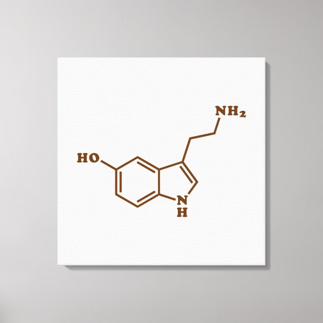 Serotonin Molecular Chemical Formula Canvas Print (Front)