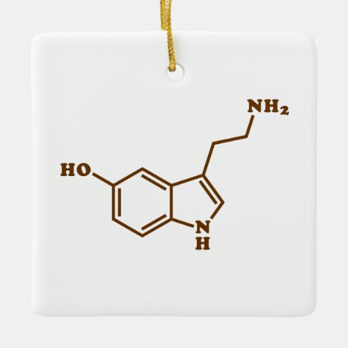 Serotonin Molecular Chemical Formula Ceramic Ornament
