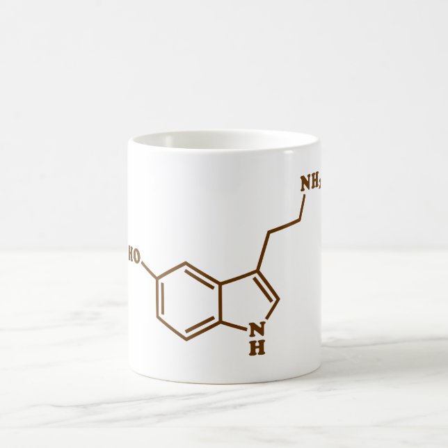 Serotonin Molecular Chemical Formula Coffee Mug (Center)