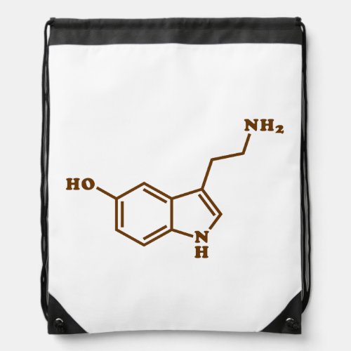 Serotonin Molecular Chemical Formula Drawstring Bag