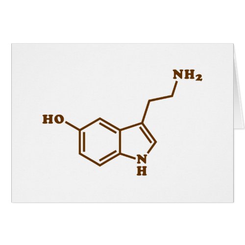 Serotonin Molecular Chemical Formula Greeting Card