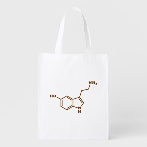 Serotonin Molecular Chemical Formula Grocery Bag
