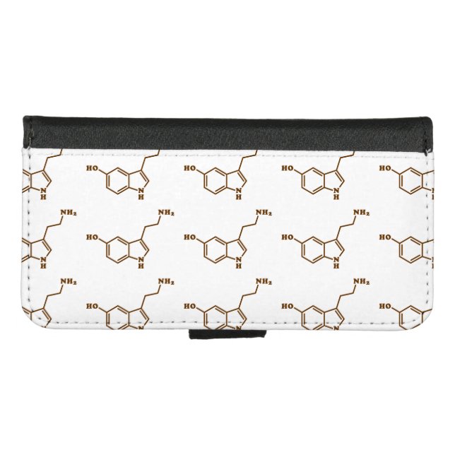 Serotonin Molecular Chemical Formula iPhone Wallet Case (Front (Horizontal))
