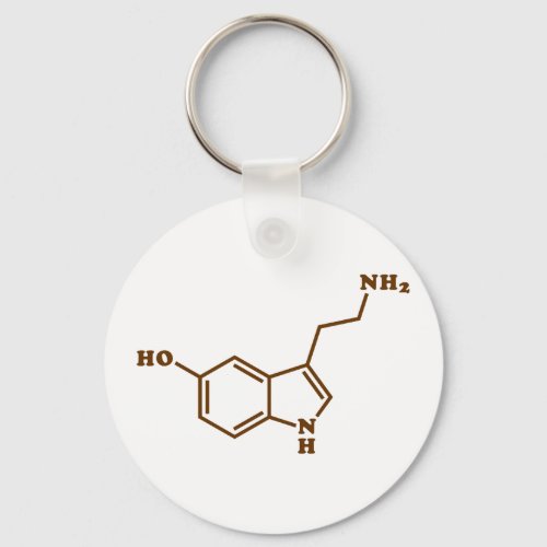 Serotonin Molecular Chemical Formula Keychain