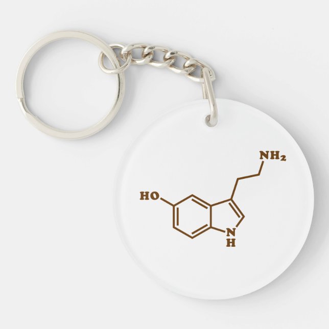 Serotonin Molecular Chemical Formula Keychain (Front)