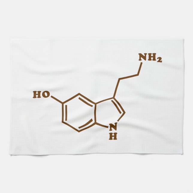 Serotonin Molecular Chemical Formula Kitchen Towel (Horizontal)