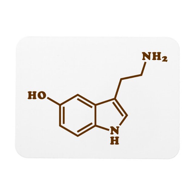 Serotonin Molecular Chemical Formula Magnet (Horizontal)