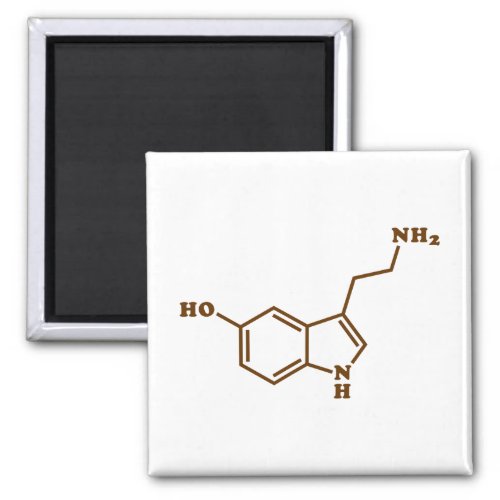 Serotonin Molecular Chemical Formula Magnet