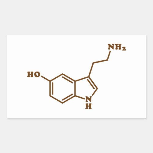 Serotonin Molecular Chemical Formula Rectangular Sticker