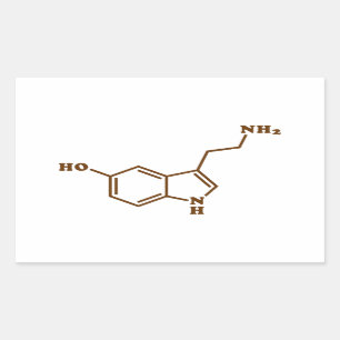 Serotonin Molecular Chemical Formula Rectangular Sticker