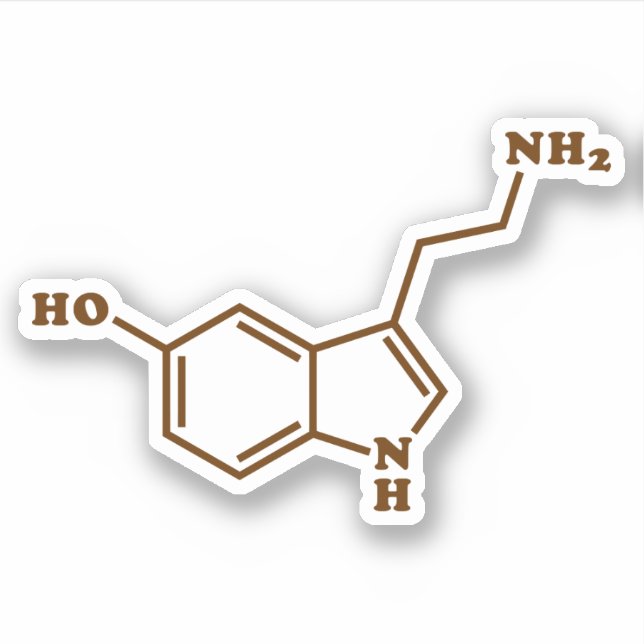 Serotonin Molecular Chemical Formula Sticker (Front)
