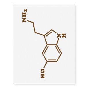 Serotonin Molecular Chemical Formula Temporary Tattoos