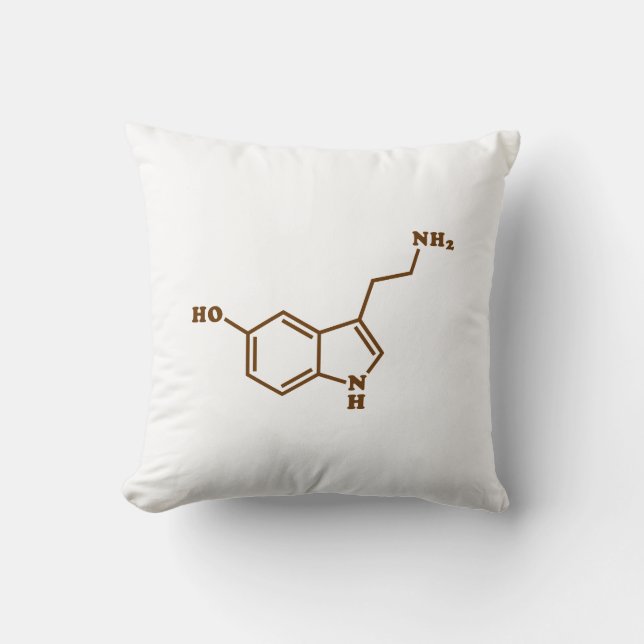 Serotonin Molecular Chemical Formula Throw Pillow (Front)