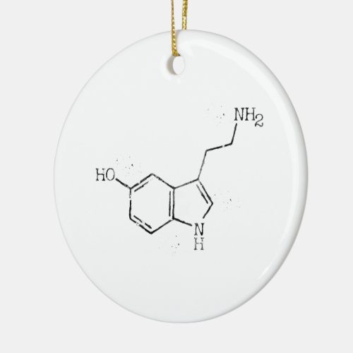 Serotonin Molecule Ceramic Ornament