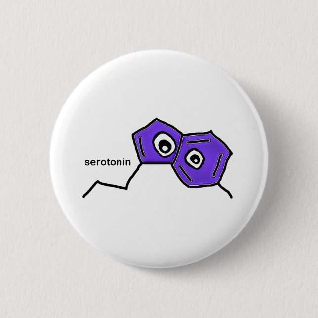 Serotonin Neurotransmitter Pinback Button (Front)
