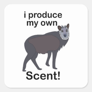 Serows Animal I Produce My Own Scent Funny Quote Square Sticker