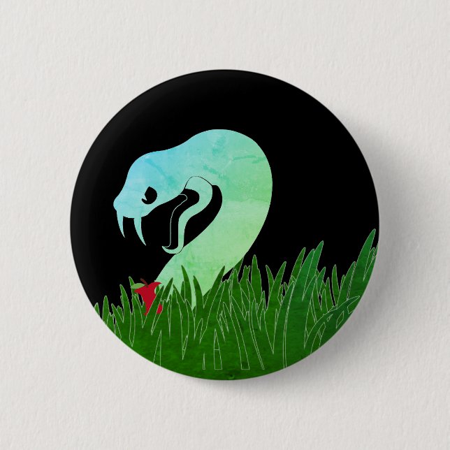 Serpent and apple BLACK pin/  Button (Front)