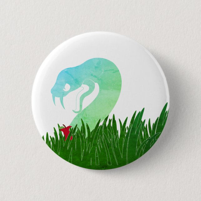Serpent and apple pin/  button (Front)