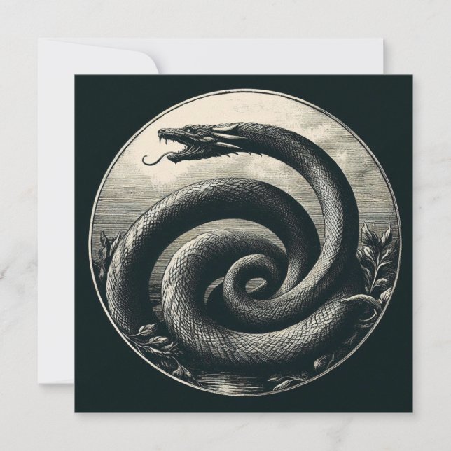 Serpent Antique Illustration Snake Card (Front)
