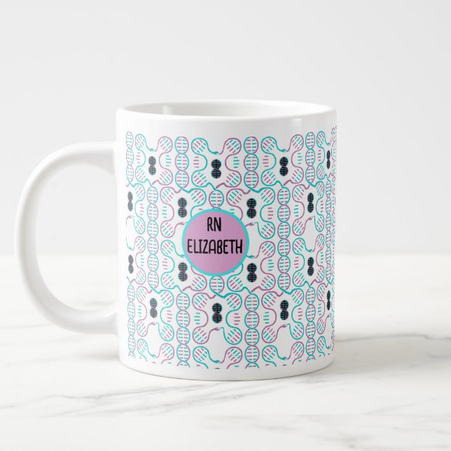 Serpent Chasing Tail Seamless Pattern Giant Coffee Mug (Left)
