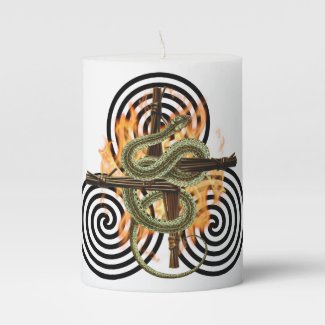 Serpent Fire Imbolc Sabbat Pagan Holiday Pillar Candle
