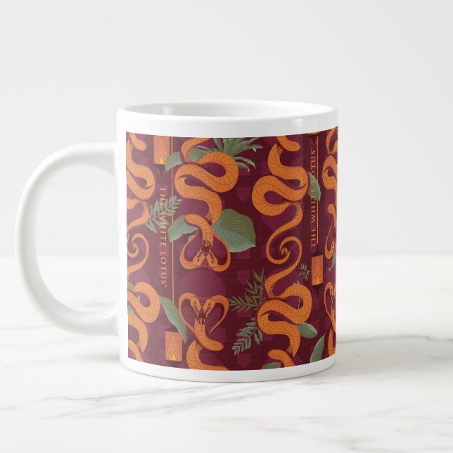 Serpent Luxe Pattern - The White Lotus Giant Coffee Mug (Left)