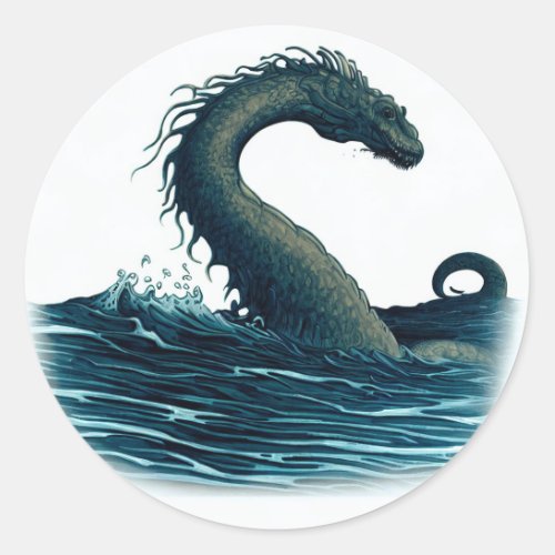 Serpent of the Sea Round Glossy Stickers