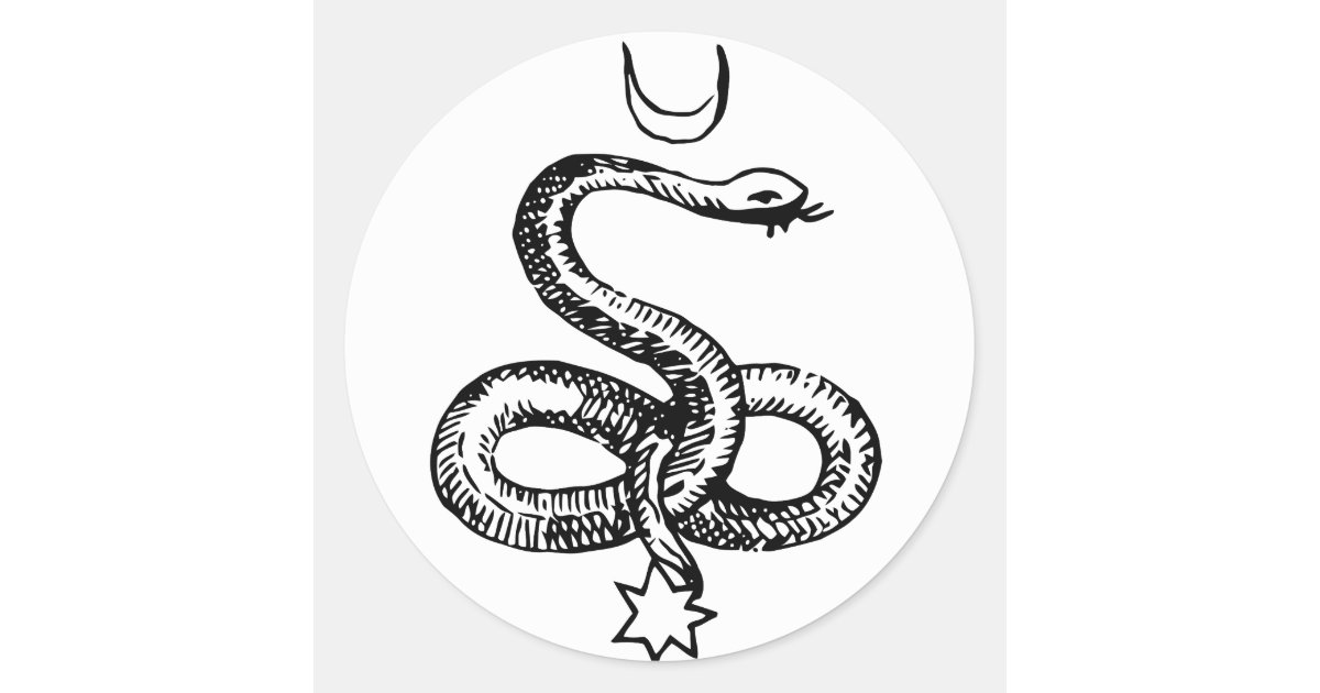 Serpent - Pagan Symbols Classic Round Sticker | Zazzle