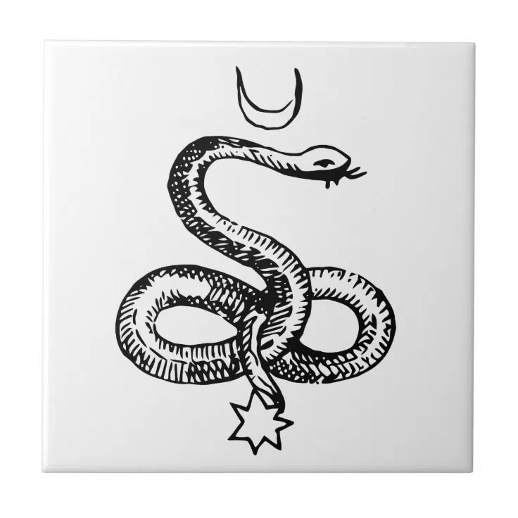 Serpent - Pagan Symbols Tile | Zazzle