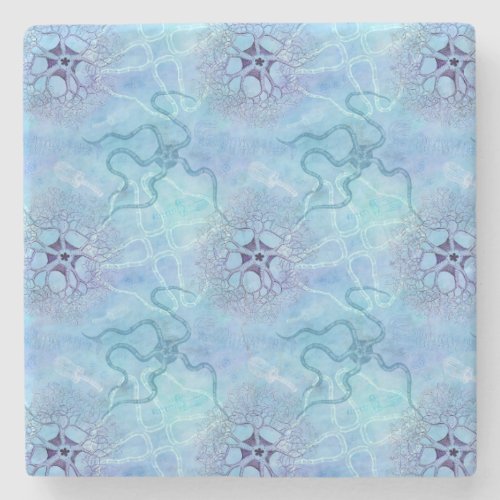 Serpent Star and Plankton Marine Life Stone Coaster