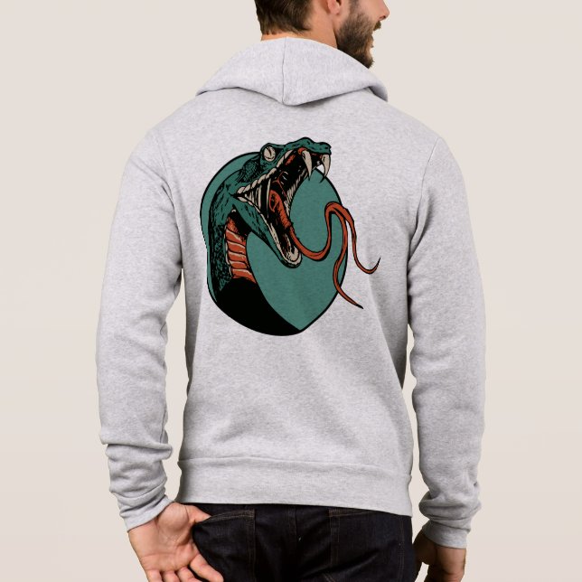 Serpent tattoo old school snake hoodie (Back)