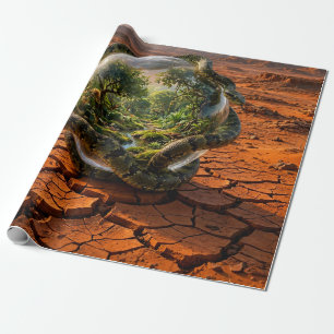 Serpent & the Orb of Eden Surreal Dreamscape Wrapping Paper