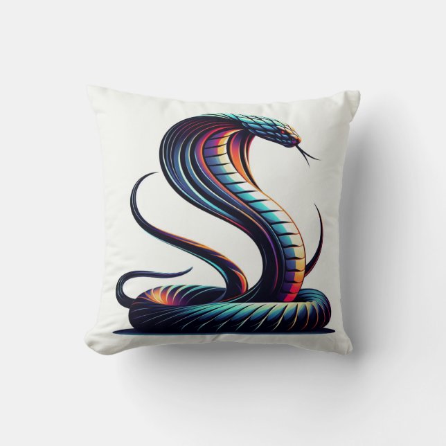 Serpentine Comfort: Cobra-Shaped Pillow for Exotic (Front)
