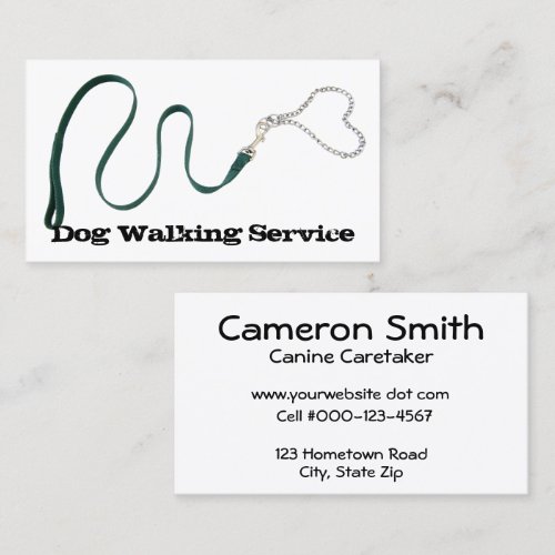 Serpentine Green Leash &amp; Heart Chain Business Card