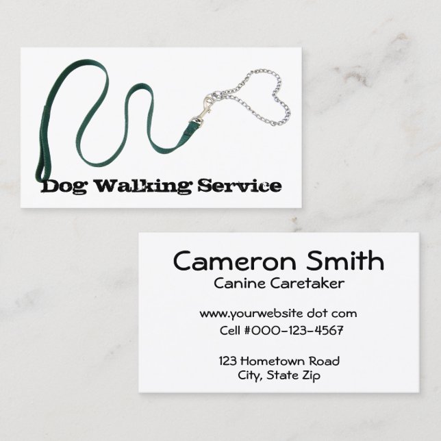 Serpentine Green Leash & Heart Chain Business Card (Front/Back)