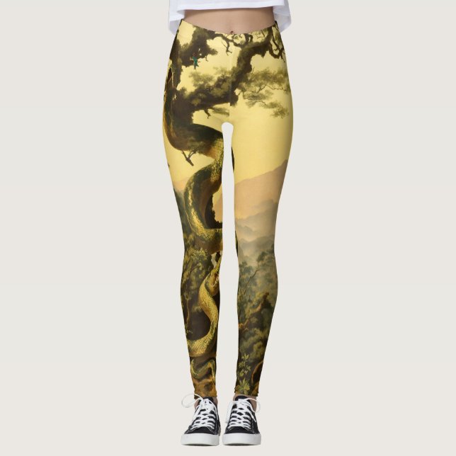 Serpentine Grove Leggings: Nature's Elegance" Leggings (Front)