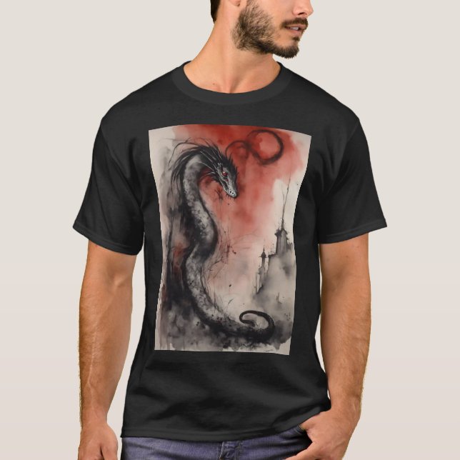 "Serpentine Majesty: Unleash the Dragon" T-Shirt (Front)